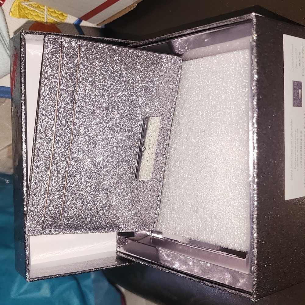 NIB Kate Spade Glittering Silver Card Holder - Picture 5 of 5